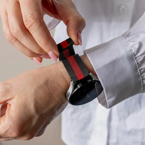 Samsung Galaxy Watch Active Milanese band (zwart/rood)