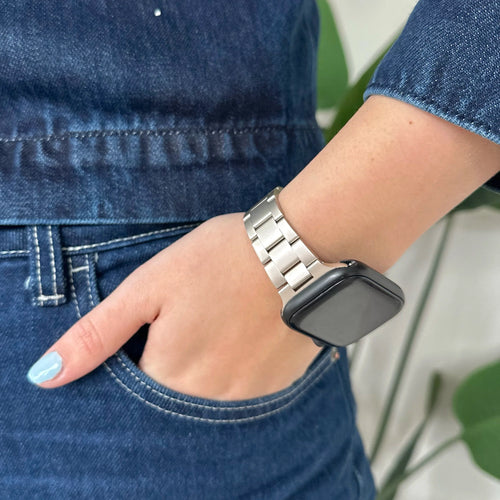xoxo Wildhearts Correa acero fina Apple Watch (blanco estrella)