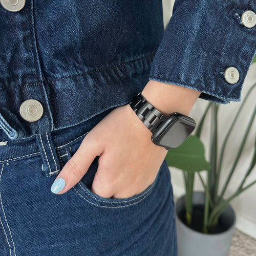 xoxo Wildhearts Correa acero fina Apple Watch (negro)