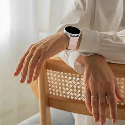 Samsung Galaxy Watch 6 - 40mm 'one push' leren bandje (lichtroze)