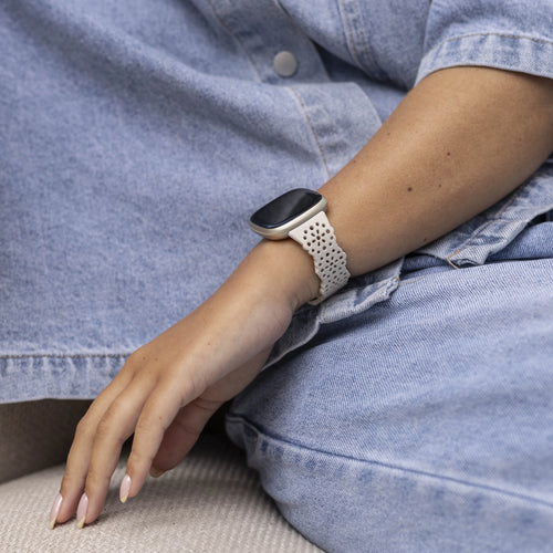 Correa silicona con estampado Fitbit Versa 3 (rosa arena)