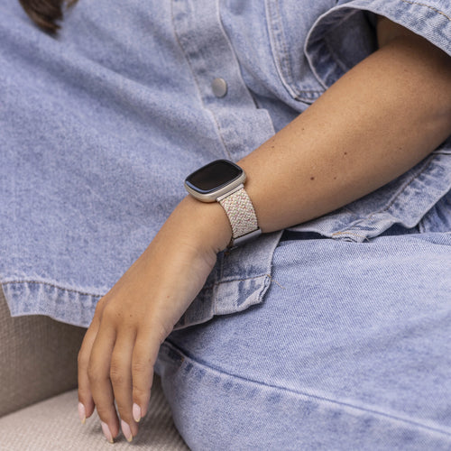 Correa trenzada ajustable Fitbit Sense (mezcla beige)