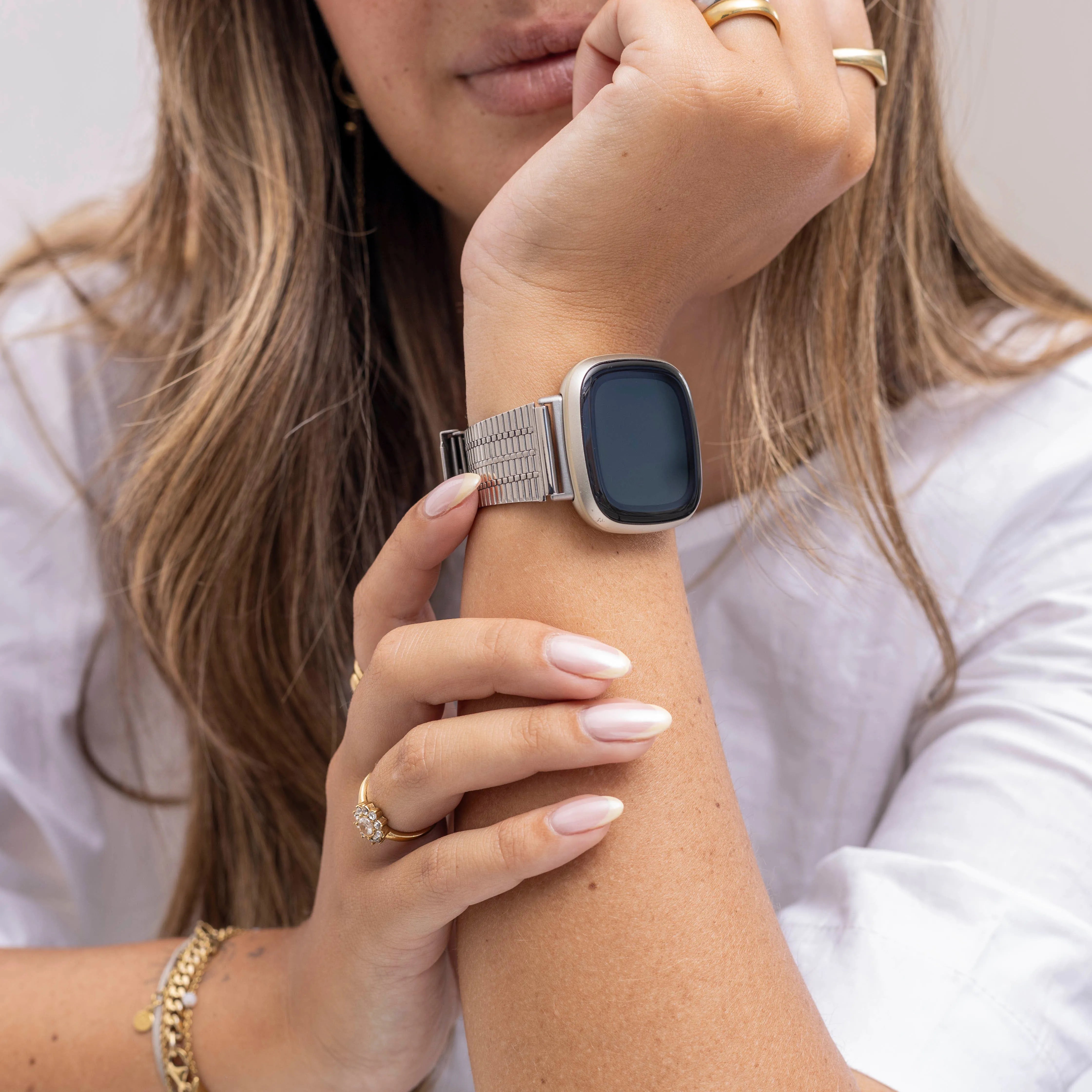 Correa acero inoxidable Fitbit Versa 3 (plata)