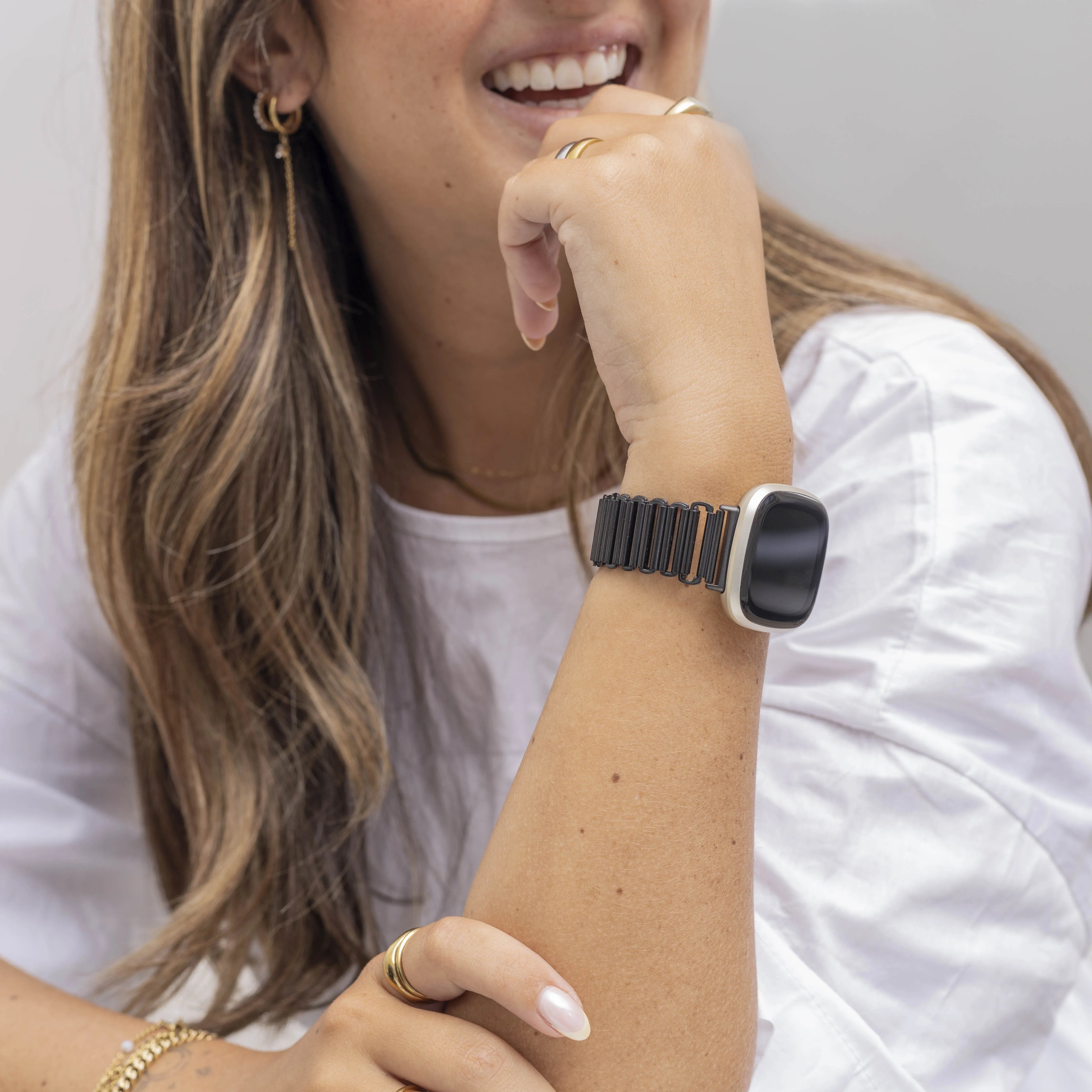 Correa acero loop Fitbit Sense 2 (negro)