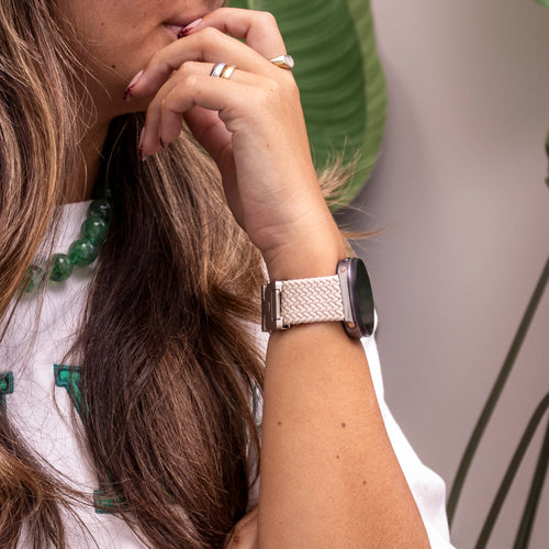 Correa tejida con hebilla Samsung Galaxy Watch 8 Classic (blanco estrella)