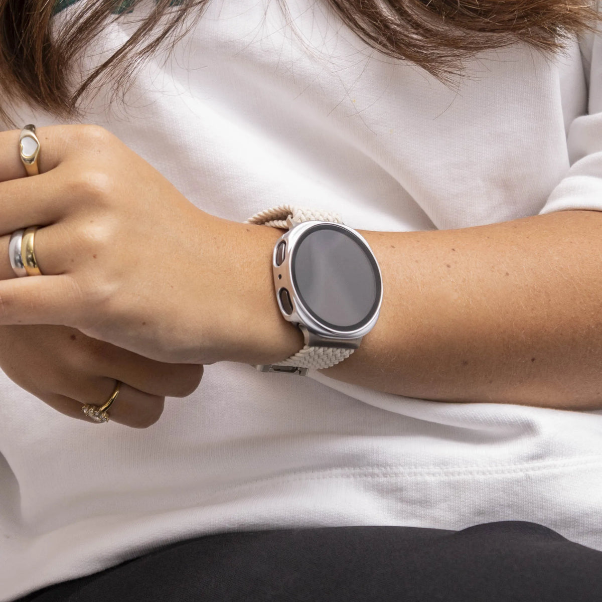 Funda con vidrio Samsung Galaxy Watch 8 - 40mm / 9 - 40mm (plateado)