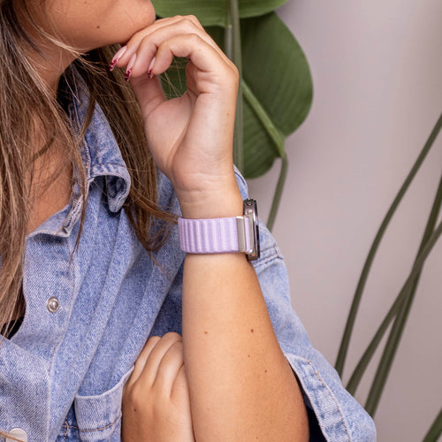 Correa nylon Wave Samsung Galaxy Watch 8 Classic (morado claro)
