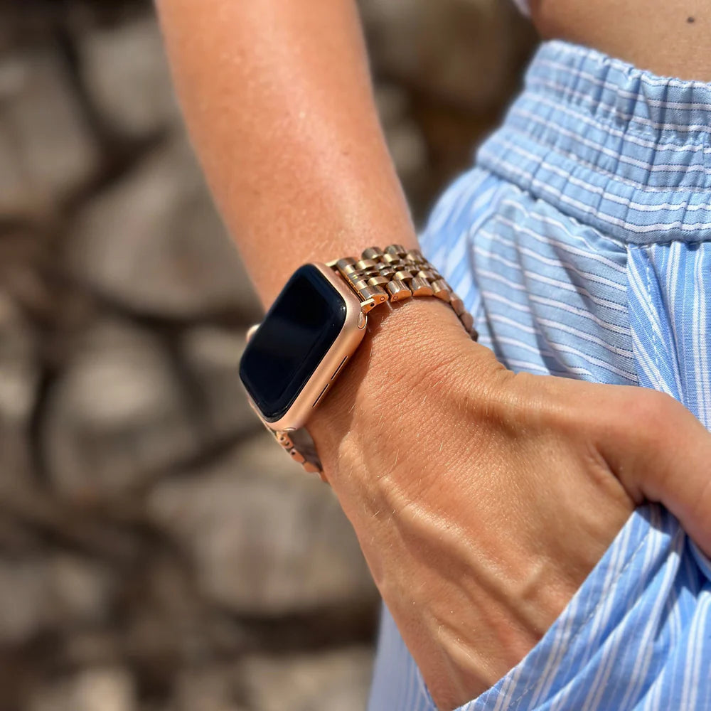 Correa acero xoxo Wildhearts Apple Watch (rosado/dorado)
