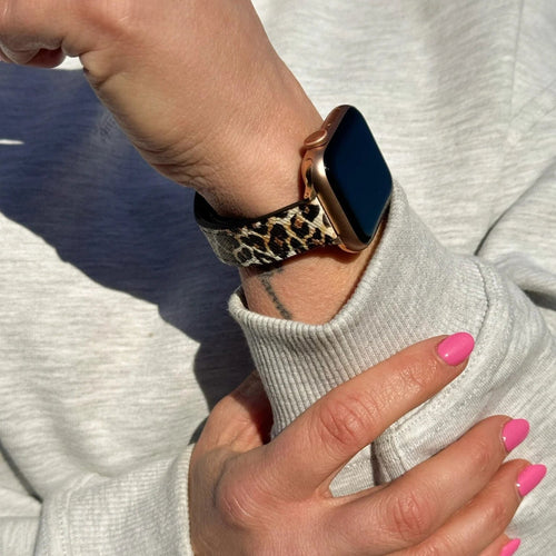 Leather Strap with Snap Closure, lucky leopard, lifestyle photo
