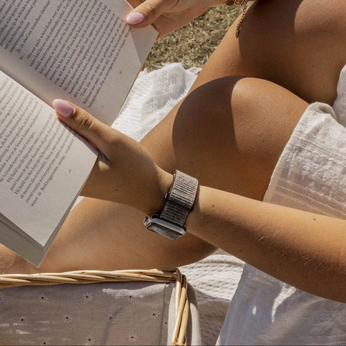 Nylon Strap, black leopard, lifestyle photo
