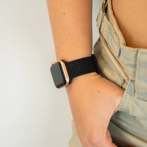Silicone Strap Leopard Print, black, lifestyle photo