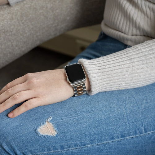 Steel Strap, silver/rose gold, lifestyle photo