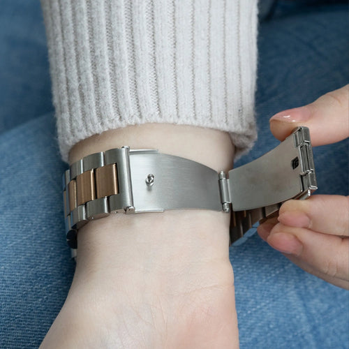 Steel Strap, silver/rose gold, lifestyle photo