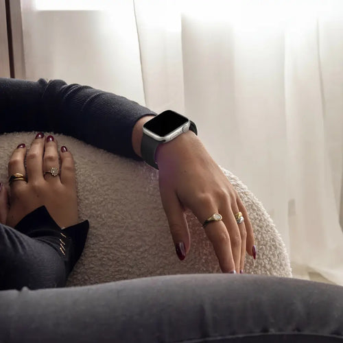 Slimfit Silicone Strap, black, lifestyle photo