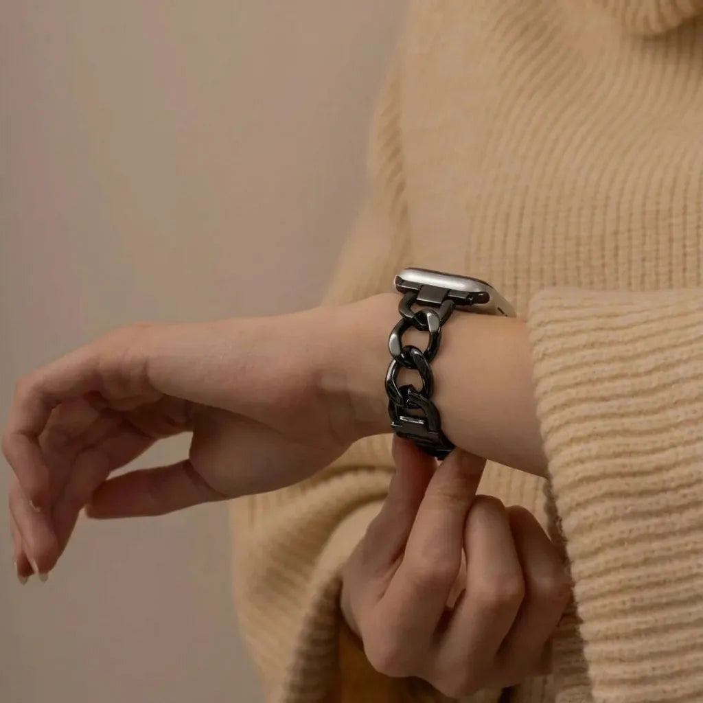 Correa cadena de acero Apple Watch (negro)