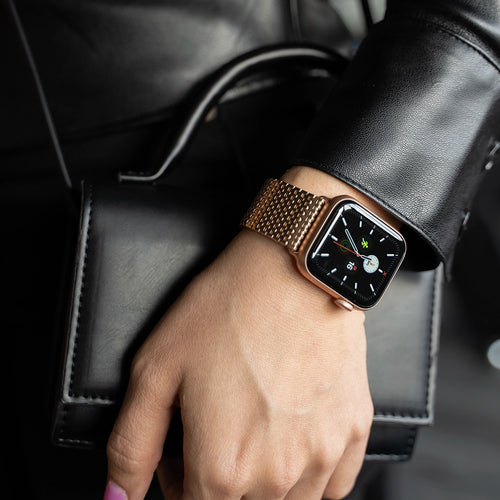 Correa malla metalica Apple Watch (or rosa)