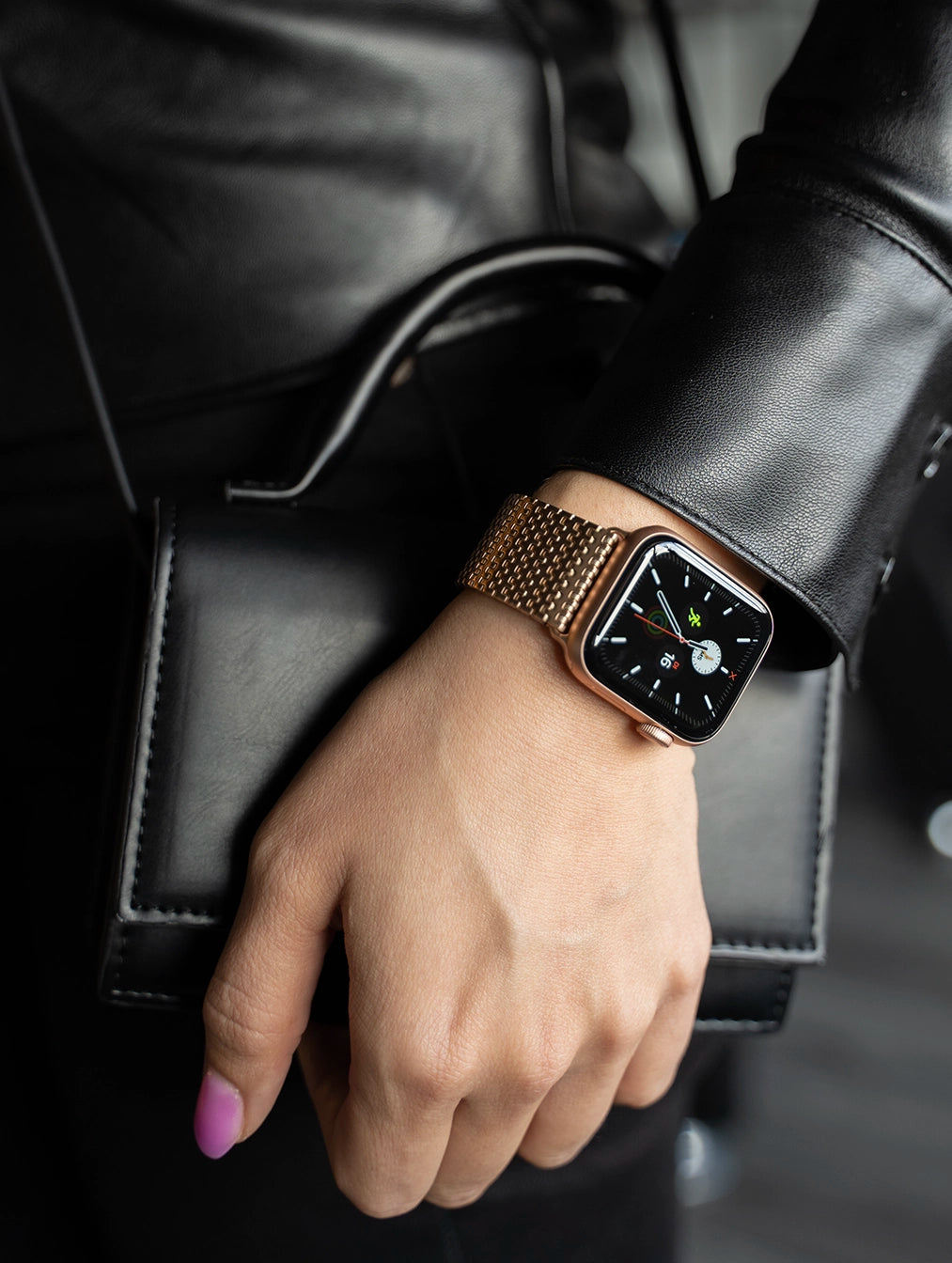 Correa malla metalica Apple Watch (or rosa)