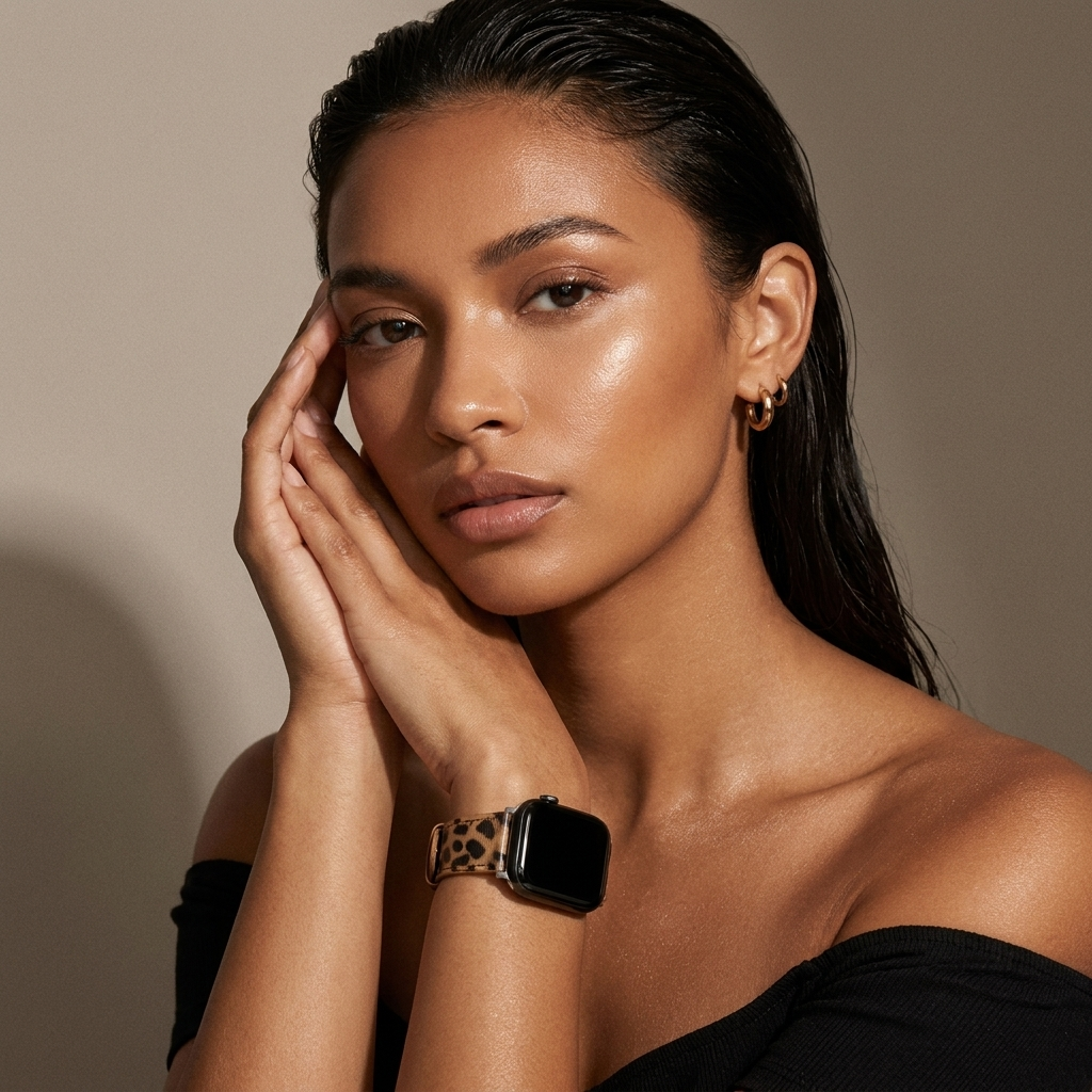 xoxo Wildhearts Correa cuero Apple Watch (Leopardo)