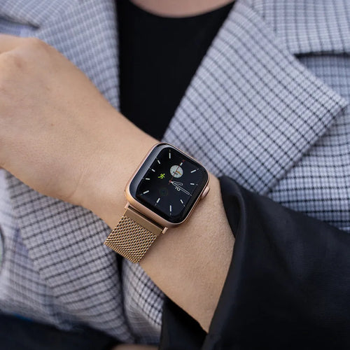 Milanese Steel Strap, rose gold, lifestyle photo