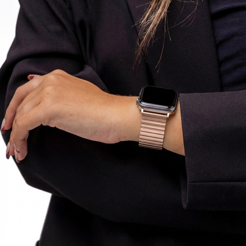 Correa acero elástica Apple Watch Ultra (oro rosa)