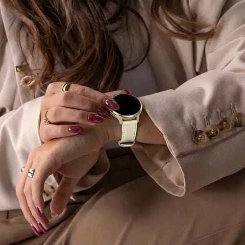 Bandz Correa cuero 'Deluxe' Garmin Venu 2s (beige)