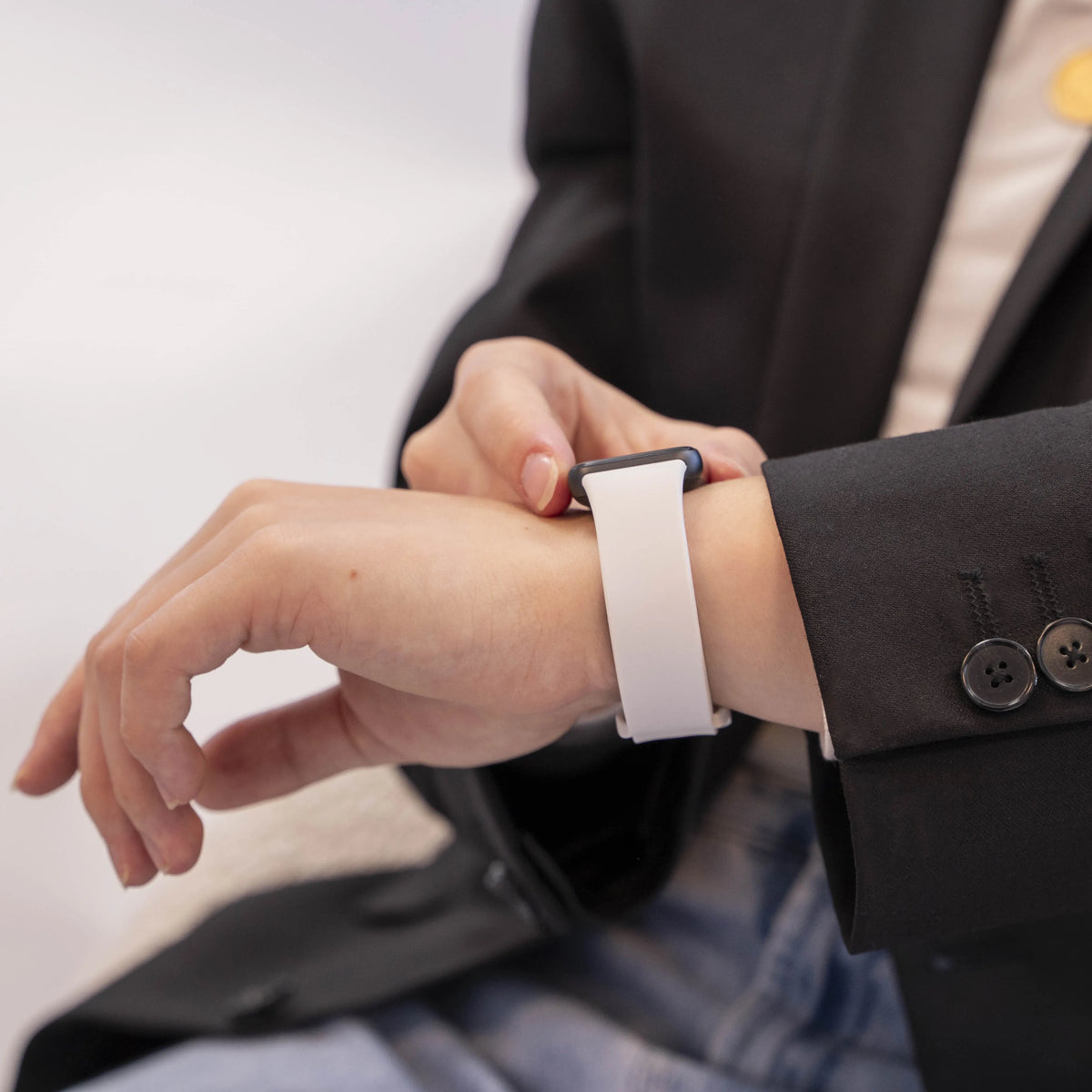 Silicone Strap, white, lifestyle photo