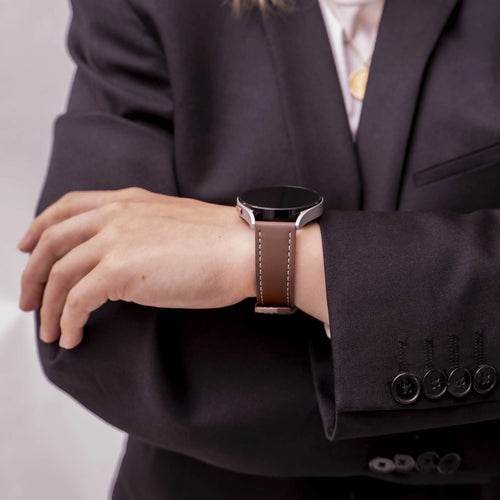 Amazfit GTS 3 'One Push' Leather Strap (Dark Brown)
