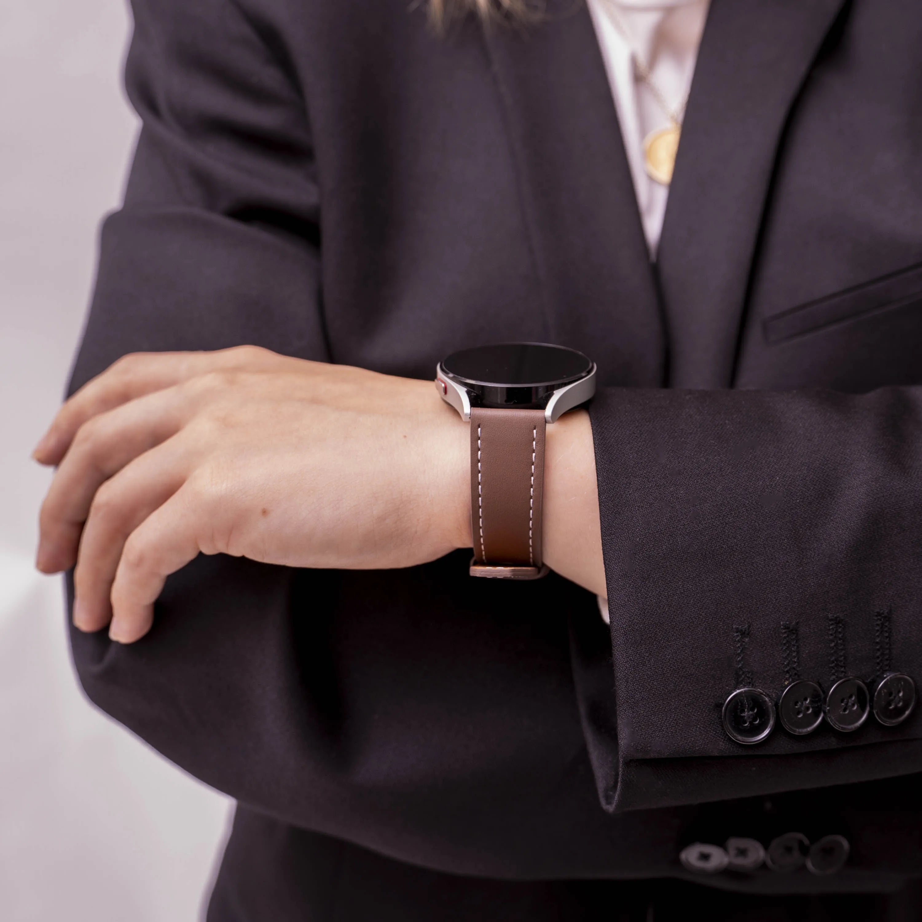 Correa cuero 'One Push' Amazfit Bip U (Pro) (marrón oscuro)