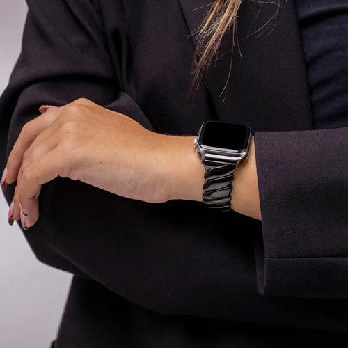 Bandz Apple Watch Premium Metal Strap 'Twisted' (Black)