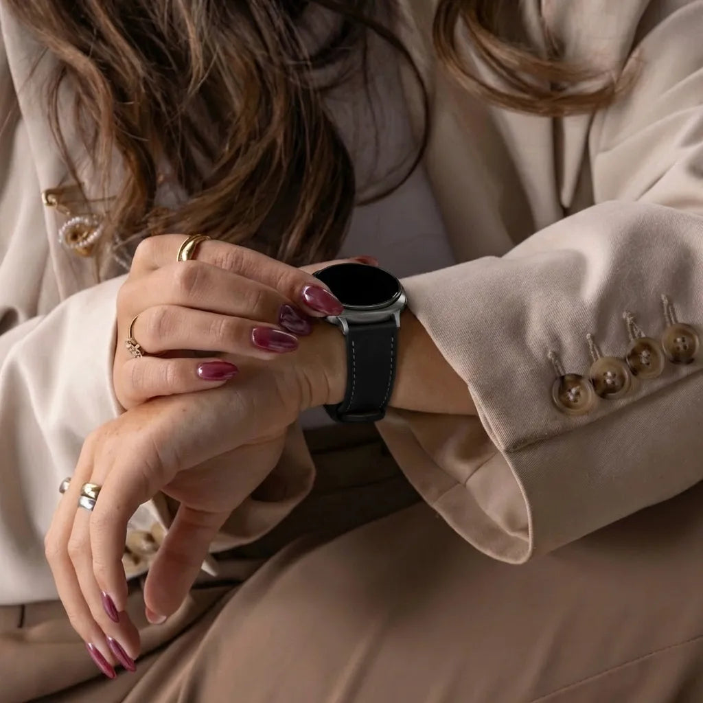 Samsung Galaxy Watch 8 - 44mm Leather Grain Strap (Black)