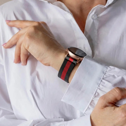 Samsung Galaxy Watch Active Milanese band (zwart/rood)