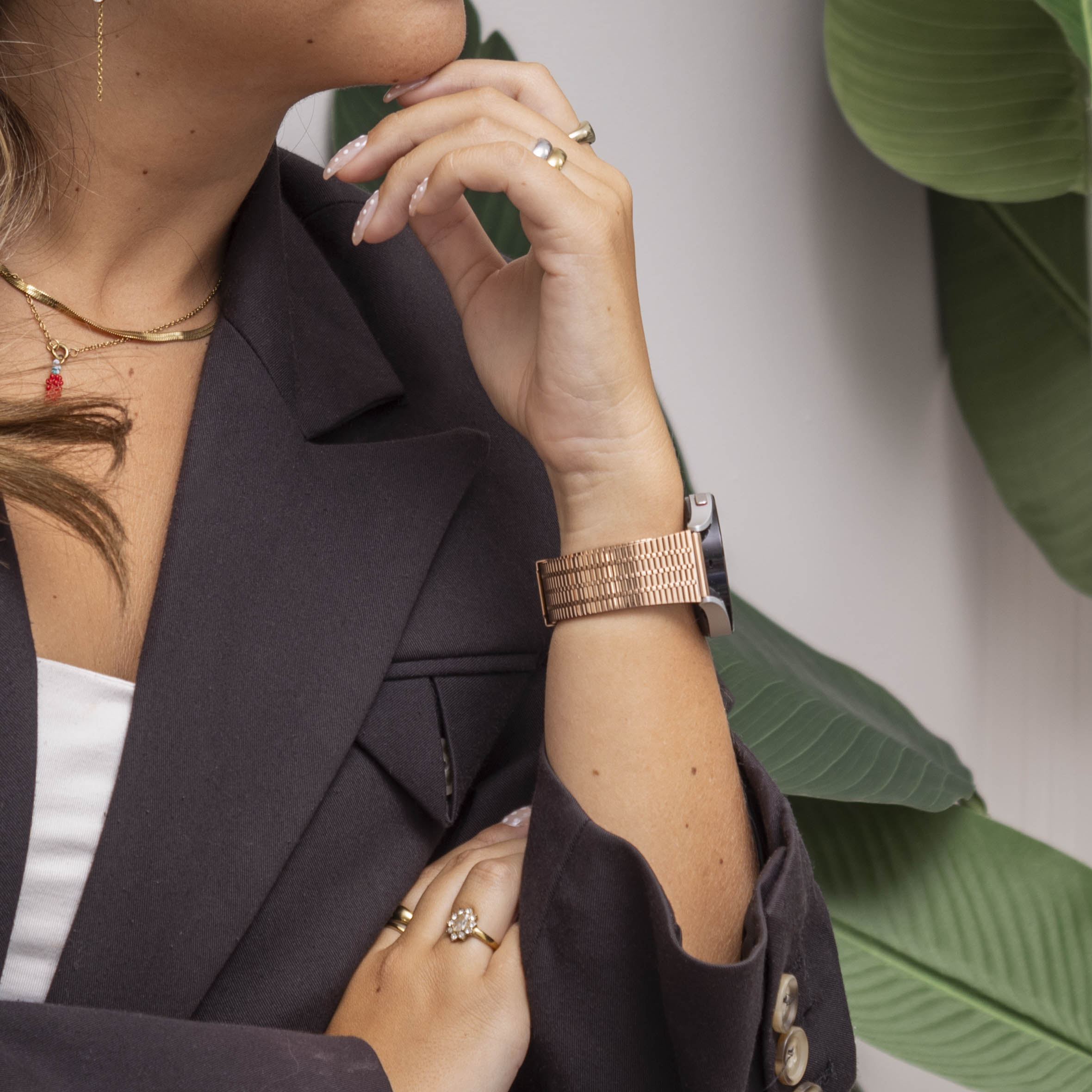 Correa acero inoxidable Samsung Gear Sport (oro rosado)