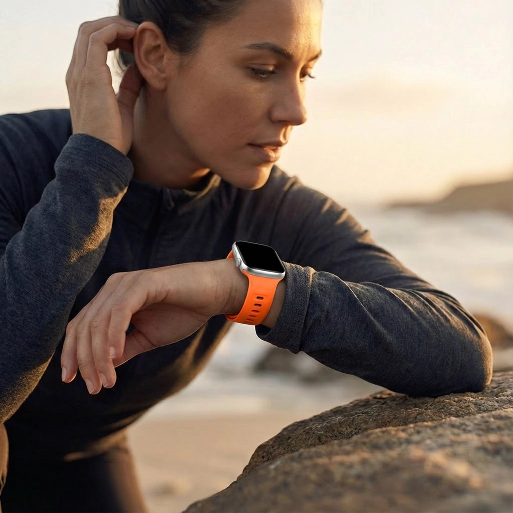 Bandz Correa silicona 'Outdoor' Apple Watch (naranja)