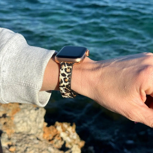 Leather Strap with Snap Closure, lucky leopard, lifestyle photo