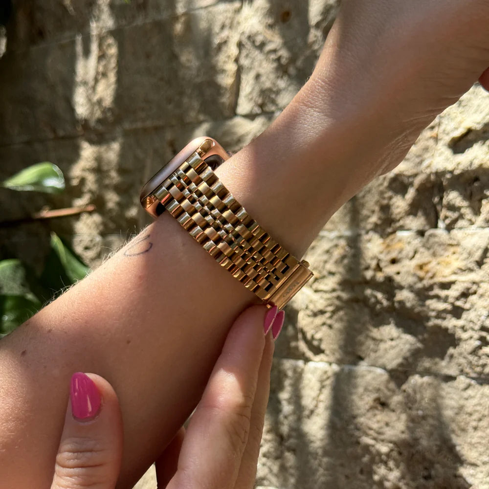 Correa acero xoxo Wildhearts Apple Watch (rosado/dorado)