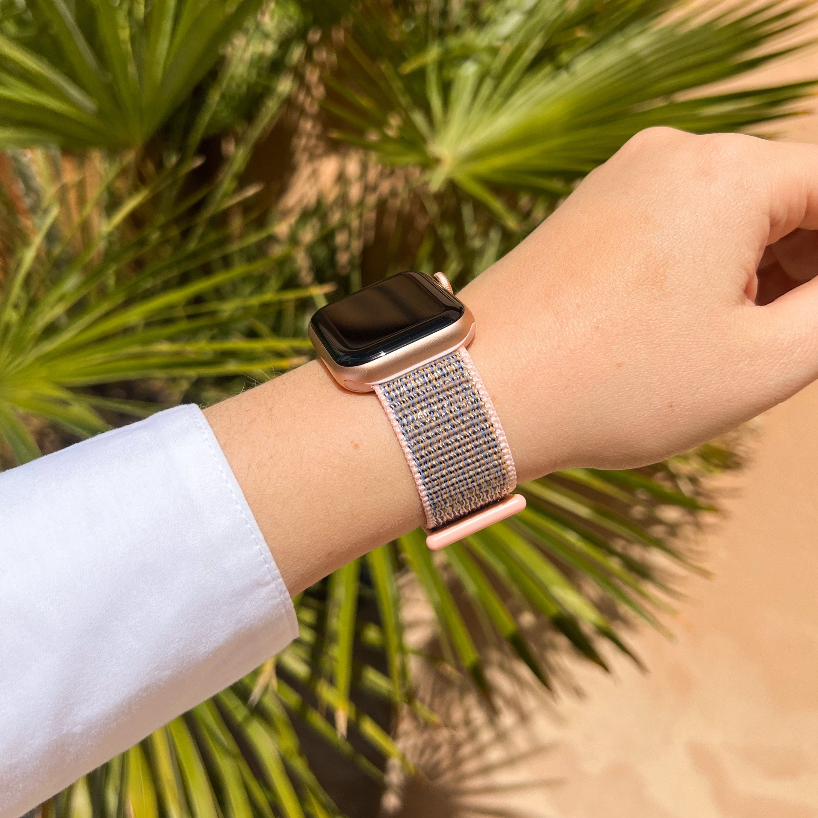 Correa nylon Apple Watch Ultra (arena rosa)