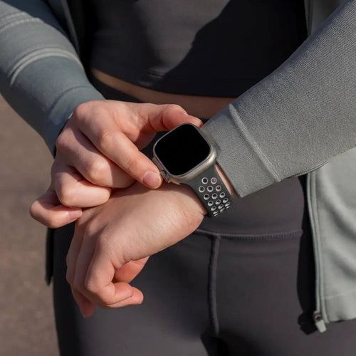 Correa deportiva Apple Watch (negra/gris)