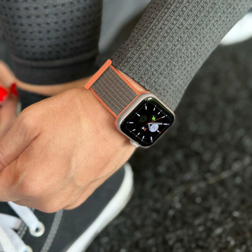 AW Nylon loop band bruin-oranje