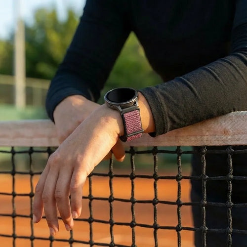 Bandz Garmin Vivomove Luxe Nylon Loop Strap (Crimson Berry)