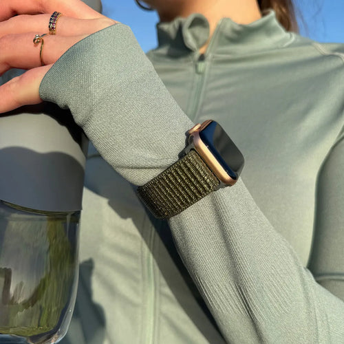 Nylon Loop Strap, army green, lifestyle photo