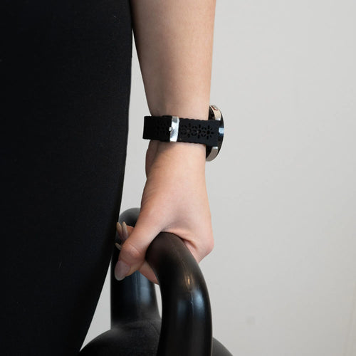 Bandz Correa silicona con estampado floral Amazfit Active 2 (negro)
