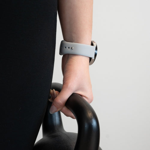 Silicone Sport Strap 'Deluxe', grey, lifestyle photo