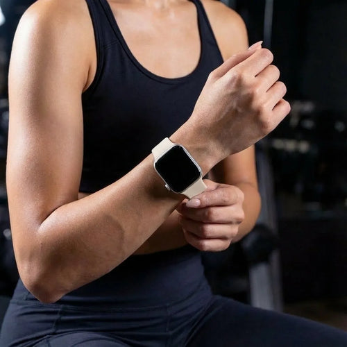 Dual Snap Silicone Strap, starlight, lifestyle photo