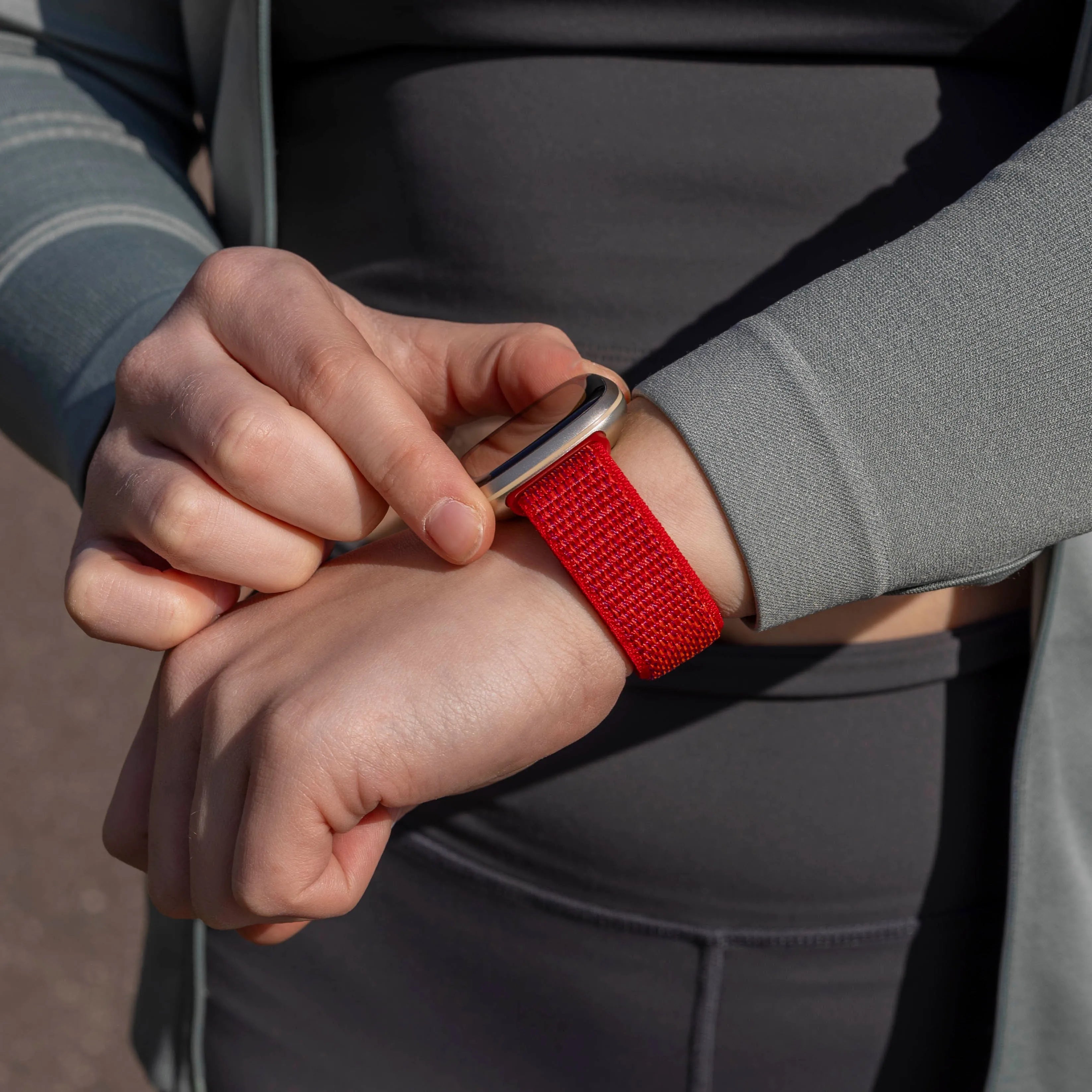 Correa nylon Fitbit Sense (roja)