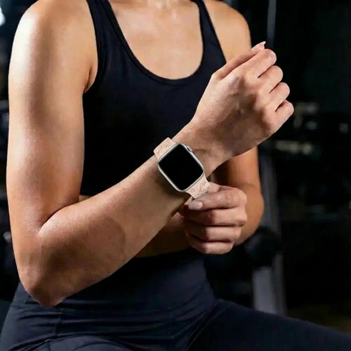Apple Watch Flower Silicone Strap (Milk Tea-Brown)