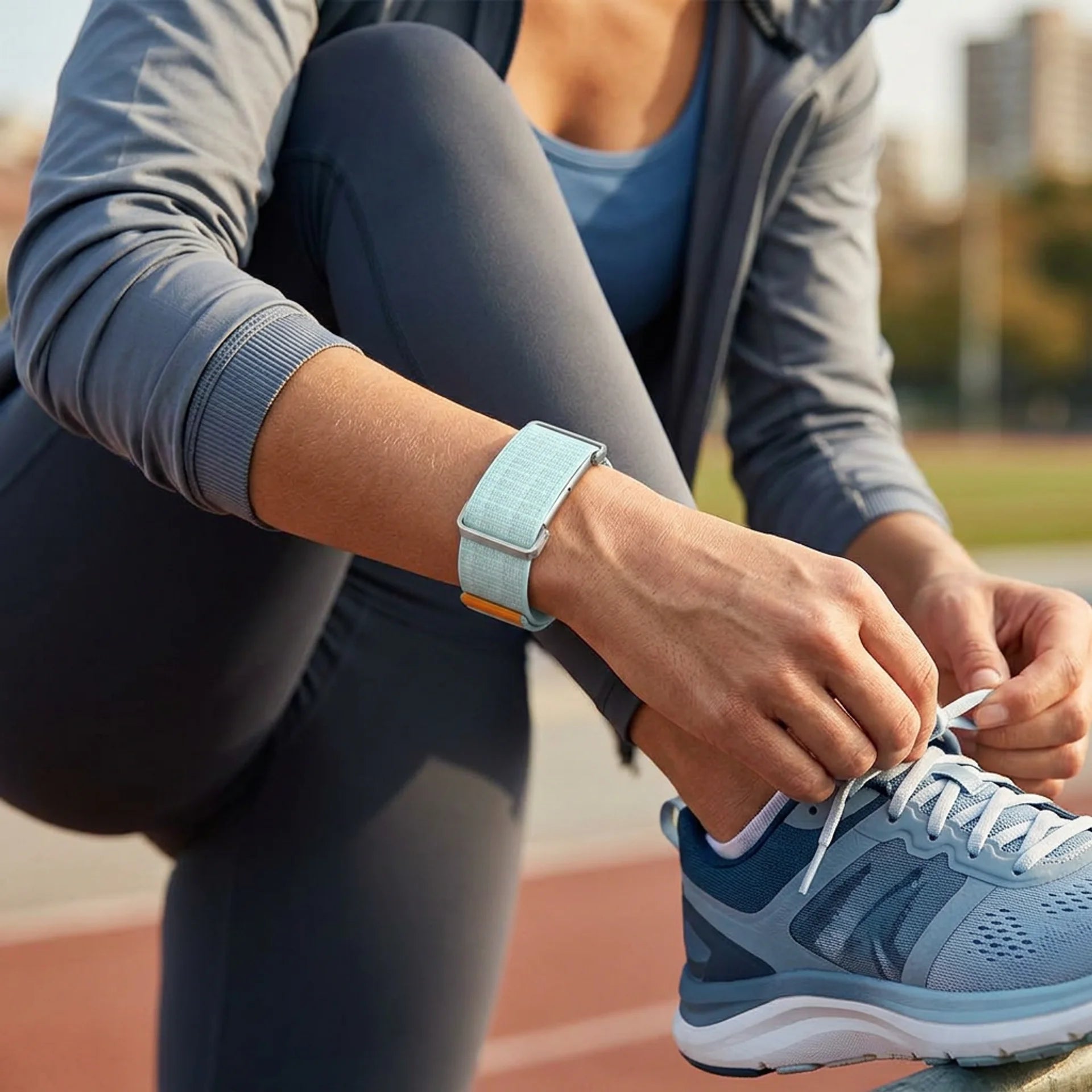Correa nylon con marco Fitbit Air (cian claro)