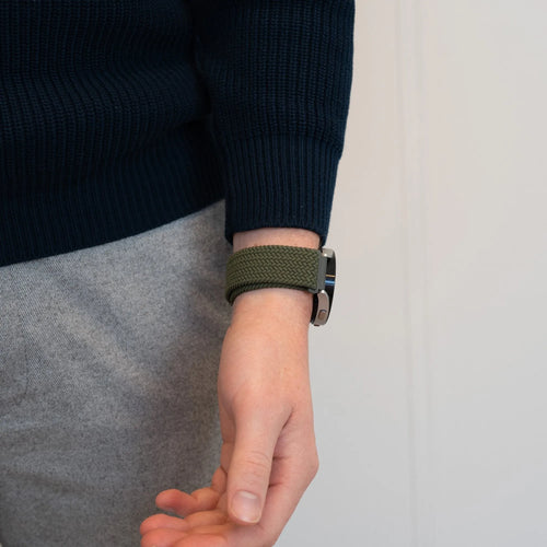 Bandz Correa nylon tejida Oppo Watch X2 (oliva verde)