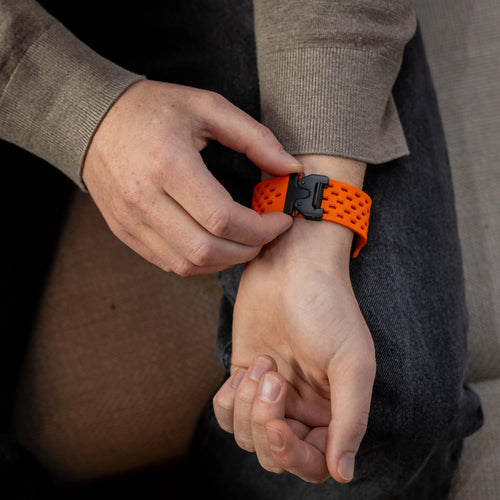 Silicone Strap 'Air' P-Buckle, orange, lifestyle photo