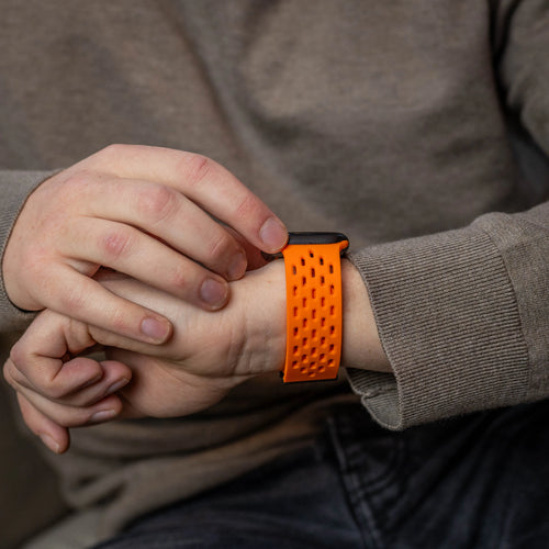 Silicone Strap 'Air' P-Buckle, orange, lifestyle photo