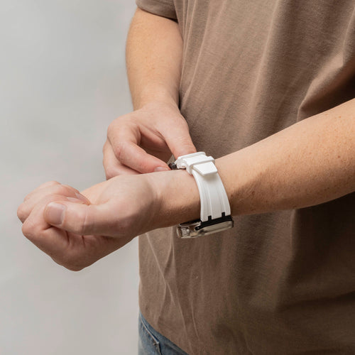 Bandz Apple Watch Ultra Silicone Strap 'Luxe Liquid' (White/Black)